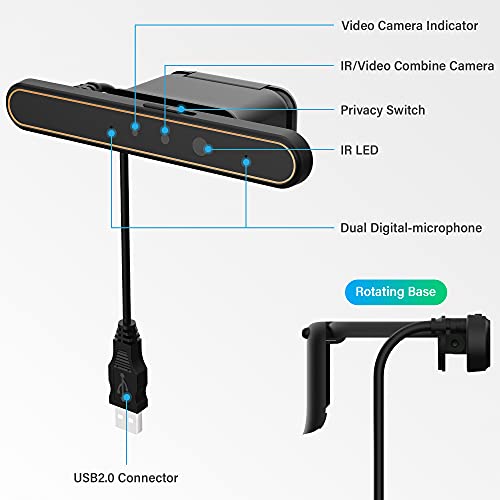 IPTNIC cam, Windows Hello Face Recognition cam for Instant Login