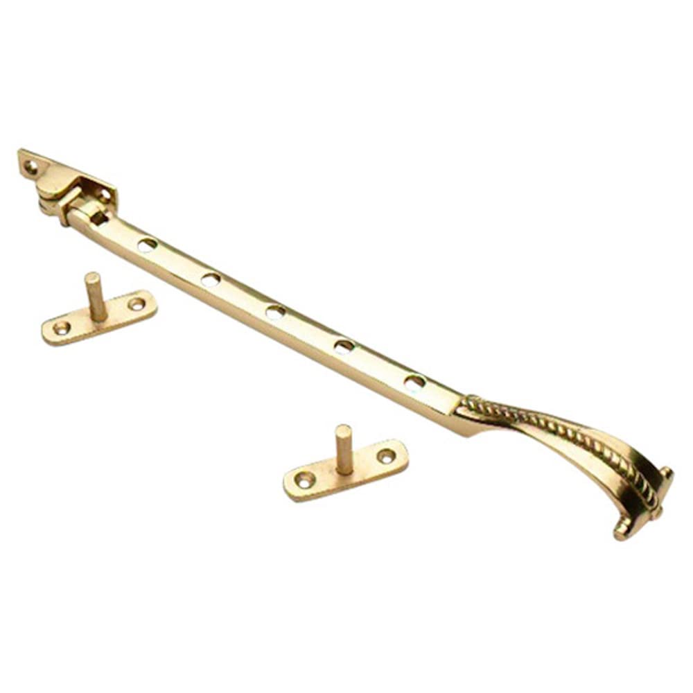 Merriway BH01590 Brass 200mm-1 Pcs Georgian Casement Stay Solid 200mm