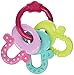 Bright Starts Pink Teether Keys, License to Drool Infant Teething Toy for Baby Girl, Ages 3 Months +