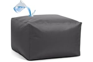 Outdoor Waterproof Rectangle Pouf Ottoman Stool No Filler Beanbag Indoor Foot Storage for Garden Camp Beach Bean Bag Chair Fo