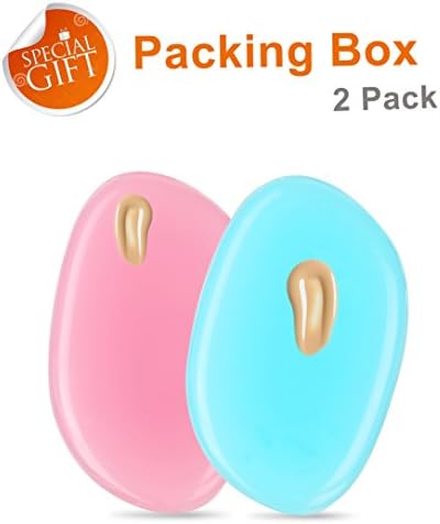 Silicone Makeup Sponges,Makeup Applicator,2 Pack Sili-sponge Powder Puffs,Make Up Blender Sponge Applicator Oval makeup brush by Ambet