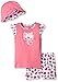 Gerber Little Girls' Toddler Three-Piece Shirt, Bloomer and Tulip Hat Set, Kitty, 4T