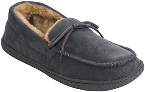 NEW MENS COMFORT FUR LINED LIGHTWEIGHT WARM WINTER FAUX MOCCASIN SLIPPER SHOES SIZE UK 7-12