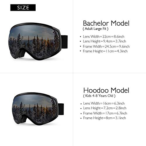 image for AKASO Ski Goggles, Snowboard Goggles Anti-Fog, 100% UV Protection, Dou