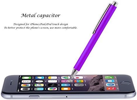 ActionEliters Precise Disc Stylus - Unique Fine Point Stylus Design Touchscreen Pen for iPhone, Samsung, iPad, Tablets, Smartphones and Other Touchscreen Devices (Purple)