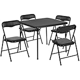 Flash Furniture Kids Black 5 Piece Folding Table and Chair Set, JB-9-KID-BK-GG