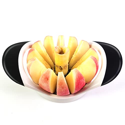 Beylos Easy Grip Apple Corer Slicer-Divider-Cutter-Wedger, Ergonomic Rubber Grip Handle, 12-Blades(White)