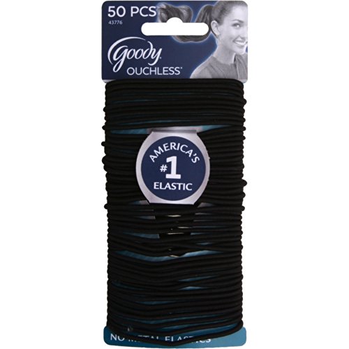 UPC 794438011263, Goody Ouchless No Metal Elastics, Large, Thin Black, 2 mm, 50 Count (Pack of 2)