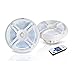 4) Pyle PLMRX68LEW 6.5 Inch 500 Watt Marine Boat LED Light White Speakers (Four)