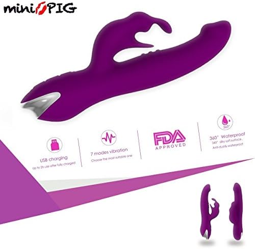 miniPIG 7x Hand-held Therapeutic Vibrating Wand Massager: Wireless Rechargeable， Sore And Injured Muscles Recovery and Relaxation – High Quality Silicone, Waterproof, USB charging (Purple)