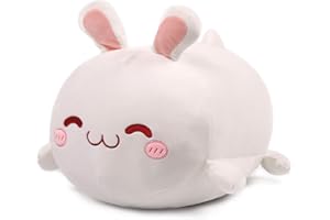 ARELUX 10in Bunny Plush Pillow Stuffed Animal Snuggly Pillow Cute Plush Toy Snuggle Buddy Rabbit Easter Plushie Kawaii Soft Hugging Pillow for Kids Boys Girls