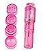 Finever Pocket Rocket Mini Beauty Facial Massager Full Body Relax Toy 4 Heads (Purple Pink)