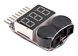 DLFPV® Lipo Battery Low Voltage Tester Checker 1S-8S Buzzer Alarm with LED Indicator for RC Helicopter