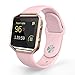 UMTELE Soft Silicone Replacement Strap with Rose Gold Frame for Fitbit Blaze Smart Fitness Watch, Small, Pink