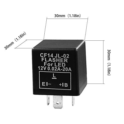 HUIQIAODS 3Pin CF14 JL-02 EP35 Electronic LED Flasher Relay For LED Hyper Fast Blink for Turn Signal Light Bulbs - Thumbnail 3