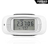 PINGKO Walking 3D Pedometer,7 Days Memory, Extremely Accurate Step Counter, Distance/Calorie Counter, Daily Target Performance Monitor, Activity Fitness Tracker Pocket Pedometer -White