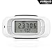 PINGKO Walking 3D Pedometer,7 Days Memory, Extremely Accurate Step Counter, Distance/Calorie Counter, Daily Target Performance Monitor, Activity Fitness Tracker Pocket Pedometer -White