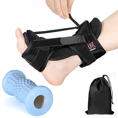 Upgraded 3Straps Plantar Fasciitis Splints Night & Foot Massage Roller