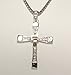 Fast Five Inspired Dominic Torreto Style Silver Tone Cross Necklace - Vin Diesel Cross