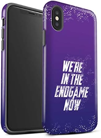 W3Tech Gloss Tough Shock Proof Phone Case for Apple iPhone XS Max/In The Endgame Now Design/Superhero Movie Quotes Art Collection