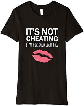 Womens It's Not Cheating If My Husband Watches T Shirt Medium Black