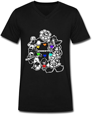 SOI Men's V-neck Tee Undertale Major Character Size L Black