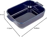 Peugeot Ceramics Rectangular Baking Dish 25 cm Blue Handles Oven Safe view 2