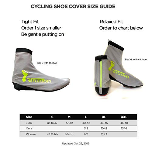 ReflecToes Full Reflective Winter Cycling Shoe Covers for Cycling - Version 2 - Waterproof, Windproof Overshoes with 4-Way Stretch Material, Rear Zipper & BioMotion Technology - for Men & Women (XXL) - Thumbnail 3