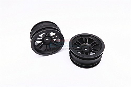 Vaterra K5 Blazer Ascender Upgrade Parts Aluminum Front/Rear 6 Poles Rims - 1Pr Black