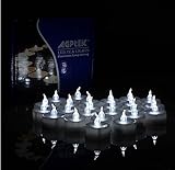AGPTEK Lot 24 Battery Operated LED Cool White Tea Light Candle Flickering Flashing for Wedding Party Festival Decoration Occasions