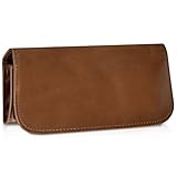 kalibri Natural Leather Tobacco Pouch - Small Soft Leather Case for Rolling Tobacco and Pipe Tobacco