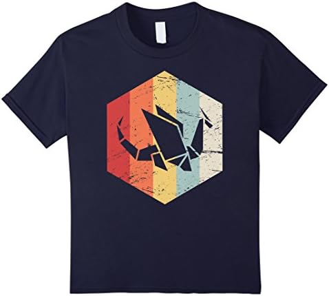 Kids Vintage Retro Low Poly Dragon T-Shirt 8 Navy