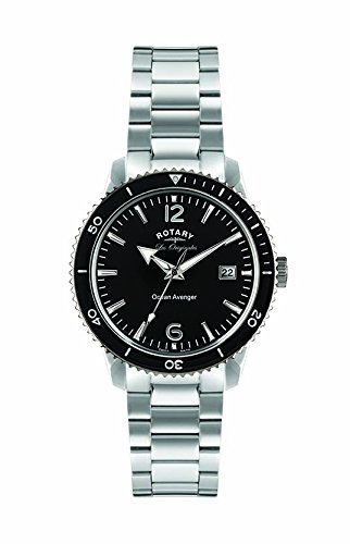 Rotary watches ocean avenger men s black dial stainless…