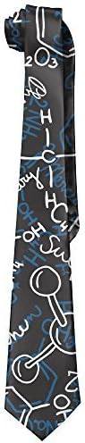 DMTEC Men's Tie Chemistry Formula Atom Long Necktie Skinny Neckwear Silk