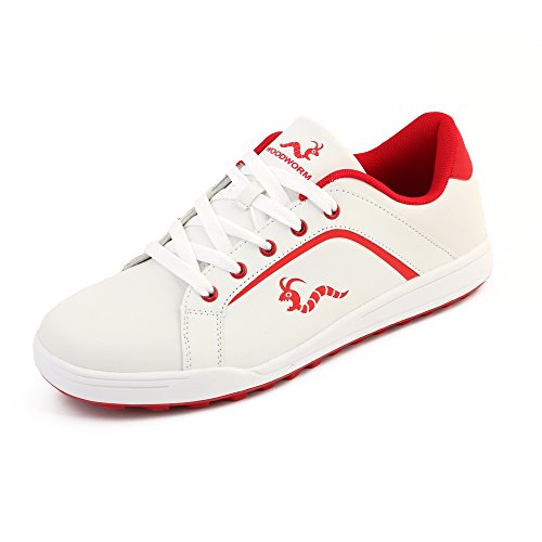 Woodworm Golf Surge V3 Mens Waterproof Golf Shoes White/Red Size 9.5