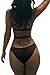Viottiset Women's Sexy Bandage Criss Cross One Piece Cutout Plunge Monokini Swimsuit Bathing Suit Swimwear Beachwear Black S