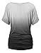 WT990 Womens Round Neck Short Sleeve Dip-Dye Dolman Top XXL Black
