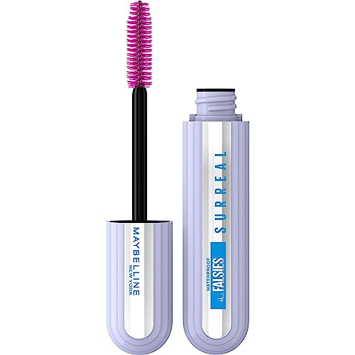 Maybelline New York Mascara Falsies Surreal Waterproof, Per Ciglia dall'Effetto Extensions, Con Scovolino ad Elica, 10 ml