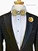 47IVYWOOD Premium Pre-tied Rhinestone Gold Bow Tie for Men, Women, Boys, Girls (gold)