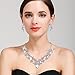 BriLove Wedding Bridal Jewelry Set for Women Crystal Enamel Teardrop Cluster Leaf Vine Statement Neckalce Dangle Earrings Clear Silver-Tone