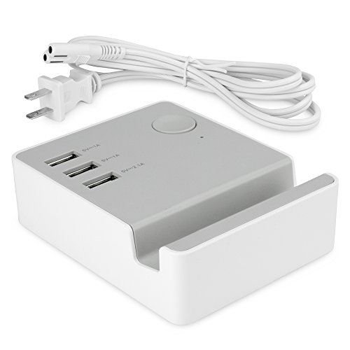 BoxWave MultiCharge Lava Iris 350m Dock 3-Port - 3-Port USB Charging Adapter for Phones, Tablets, Computers, And More While On The Go! (White)