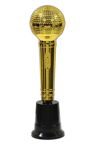 Pack of 6 Metallic Gold Award Night Theme Party Microphone Statuettes 8.5