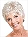 SmartFactory Silver White Short Human Hair Wig Europe Style for Grandma