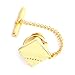BG Square Textured Gold & Silver Tone Men's Tie Tack