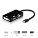 3 in 1 Mini Display Port to HDMI DVI VGA Adapter, (Thunderbolt Port) to HDMI/DVI/VGA Male to Female Adapter Converter for Apple MacBooks, Microsoft Surface tablets, Google Chromebook Pixel