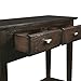 Teegan Solid Wood Hall Entryway Console Sofa Table with Shelf and Two Drawers, Chocolate Oak Brown, Perfect for Entryways, Hallways, and Living Rooms – Leick Home, 10075-CH