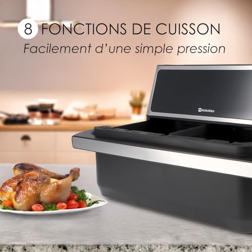 - Double Touch 11 L (5,5 + 5,5 L), Friteuse à air double sans huile, 2850W, 10 menus, écran tactile, minuterie réglable de 60 minutes, 80-200 °C, cuisson facile et saine