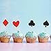 Donoter 36 Pcs Glitter Casino Night Poker Theme Cupcake Toppers Las Vegas Party Cake Picks Food Decoration