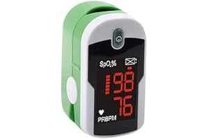 CONCORD HEALTH SUPPLY Concord Fingertip Pulse Oximeter with Reversible Display - Blood Oxygen Saturation Monitor with Carrying Case, Batteries and Lanyard - Easy to Use, Accurate SpO2 & Pulse Measurement (Emerald)