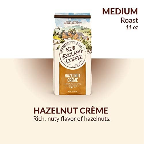 NEW ENGLAND COFFEE HAZELNUT CRÈME MEDIUM ROAST GROUND COFFEE, 11OZ BAG (PACK OF 1)